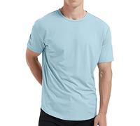 netdraw Camiseta informal de viscosa de bambú ultrasuave para hombre, dobladillo curvado, ligera, mezcla de algodón refrescante, X-Large