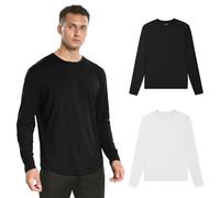 netdraw Camiseta informal de viscosa de bambú ultrasuave para hombre, dobladillo curvado, ligera, mezcla de algodón refrescante, Medium
