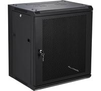 NETECABLE Puerta de bloqueo ventilada del recinto ventilado del gabinete del servidor del montaje en la pared 12U