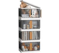 NETEL Cajas Almacenaje Plastico Grandes,4x 72L Storage Box,Caixas Arrumação Plastico,Transparente Cajas de Almacenamiento Apilables con Tapas y Ruedas, Caja de Plástico Duro y Grueso
