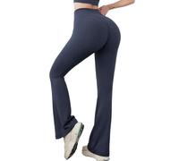 Neteson Pantalones de Yoga Mujer Cintura Alta Mallas Deportivas Push Up Pantalones Acampanados Flared Opacos Leggings Campana Casual Danza Fitness