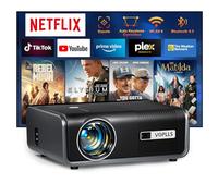 【Netflix Oficial & Auto Focus/Keystone】 Smart Proyector 1080P Full HD WiFi Bluetooth, VOPLLS 28000Lumen Proyector para Movil/Exterior/Cine en Casa para iOS/Android/PPT