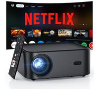 [Netflix Oficial/Dolby Audio] HAPPRUN Proyector 4K 1000 ANSI, Full HD 1080P Nativo, WiFi 6 Bluetooth5.2, Mini Proyector Portátil para Cine en Casa y Dormitorio, Enfoque Eléctrico Smart Proyector