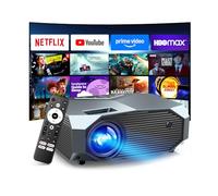 [Netflix oficialmente/alto brillo] Proyector inteligente con WiFi 6 y Bluetooth 5.3, proyector de películas 4K para exteriores con NETFLIX/Prime Video/YouTube, proyector portátil compatible con HDMI