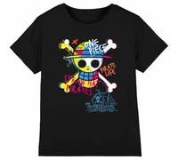 Netflix One Piece Jolly Roger Graffiti Kids T Shirt Camiseta, Negro, 9-10 años para Niños