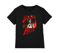 Netflix Stranger Things Eddie Munson Raising Hell Camiseta Infantil, Negro, 12-13 A