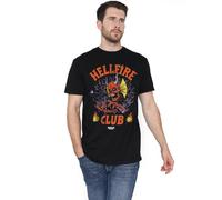 Netflix Stranger Things Hellfire Club Classic Metal Camiseta Unisex, Negro, L