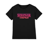 Netflix Stranger Things Sunset Logo Camiseta Infantil, Negro, 7-8 A