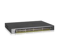 Netgear GS752TP-200EUS - Switch Smart Managed Pro GS752TPv2 (ProSAFE de 48 Puertos Gigabit PoE+ Ethernet con 4 Puertos SFP y gasto PoE de 380 W), Color Negro