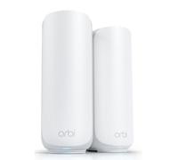 NETGEAR Orbi Serie 370 Sistema WiFi 7 Mesh, hasta 240 m², Pack de 2 | Hasta 3,6 Gbit/s, 70 Dispositivos, Configuración Sencilla, Dual-Band, Puerto 2,5 G, Router + 1 Satélite, Blanco, RBE372