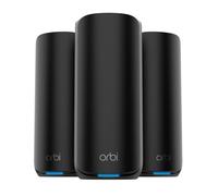NETGEAR Orbi 870 | Sistema Mesh WiFi 7 | RBE873SB | Router WiFi 7 y 2 satélites | hasta 21 Gbits/s | Alcance 600 m² | Soporta 150 Dispositivos | Puerto Internet 10GB | Tribanda BE21000 | Negro
