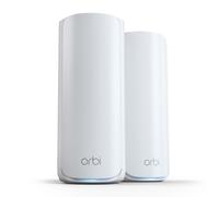 NETGEAR Orbi Serie 770 Sistema WiFi 7 Mesh, hasta 360 m², Pack de 2 | Hasta 11 Gbit/s, 100 Dispositivos, Configuración Sencilla, Tri-Band, Puerto 2,5 G, Router + 1 Satélite, Blanco, RBE772