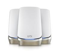 Netgear Orbi Sistema de Malla WiFi 6E de Cuatro Bandas (RBKE963) - Enrutador con 2 Extensores de satélite | Cobertura de hasta 9.000 pies Cuadrados, 200 Dispositivos | AXE11000 (hasta 10.8 Gbps)