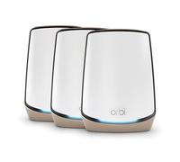 NETGEAR Orbi Sistema Mesh WiFi 6 RBK863S |AX6000 Tribanda Router y 2 Satélites Extensores |Cobertura de hasta 750 m2 y 100 Dispositivos |Puerto Internet 10 Gig