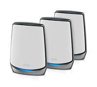 NETGEAR Orbi Whole Home Tri-Band WiFi 6 Mesh Network System (RBK853) - Router with 2 Satellite Extenders, Security Features, Coverage Up To 7,500 Square Feet, 100 Devices, AX6000 (Up to 6Gbps)