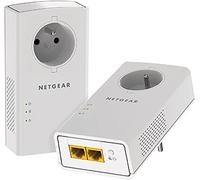 Netgear PLP2000-100FRS - Adaptador CPL Powerline 2000 + Salida Extra (2,000Mbps, 2 puertos Ethernet RJ-45)
