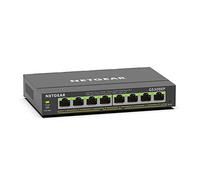 NETGEAR PoE Gigabit Ethernet de 8 Puertos LAN GS308EP, Switch Plus (8X PoE+ 62W, Gestionado con IGMP Snooping, QoS, VLAN, Carcasa Metálica Sin Ventilador)