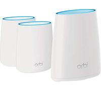 NETGEAR Sistema WiFi de malla para todo el hogar Orbi Tri-Band con suscripción a protección contra amenazas cibernéticas (RBK43S) - 1 router y 2 extensores de satélite | Cubre hasta 6.000 pies cuadrados | AC2200 (hasta 2.2Gbps)