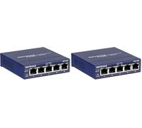 NETGEAR Switch de Red Gigabit de 5 Puertos GS105 |Switch Ethernet - Plug-and-Play | Funcionamiento silencioso | Montaje en sobremesa o Pared (Paquete de 2)