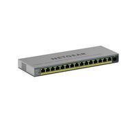 NETGEAR Switch Gestionado GS116EPP L3 Smart 16 Puertos Gigabit (15 PoE+ 231W) Gris Metal Desktop, Wandmontierbar