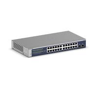 NETGEAR Switch Smart de 24 Puertos Gigabit Ethernet de (GS724T) Gestionable, gestión de Insight Cloud de 1 año Opcional, con 2 Puertos SFP de 1 G, Montaje en sobremesa o en Bastidor