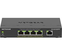 NETGEAR 5-Port Gigabit Ethernet High-Power PoE+ Plus Switch (GS305EPP) Gestionado L2/L3 Gigabit Ethernet (10/100/1000) Energía sobre Ethernet (PoE) Negro