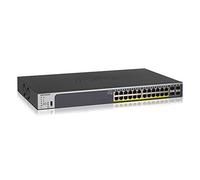 NETGEAR Switch PoE Gigabit Ethernet Smart gestionado de 28 Puertos GS728TP | 24x PoE+ a 190W, 4X 1G SFP | Montaje en sobremesa o en Bastidor y protección Limitada de por Vida