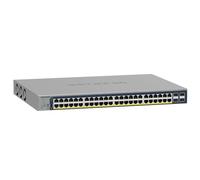NETGEAR Switch PoE Gigabit Ethernet Smart gestionado de 52 Puertos GS752TP - Gestión Insight Opcional, 48x PoE+a 380W, 4X 1G SFP, Montaje en sobremesa o en Bastidor y protección Limitada de por Vida