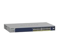 NETGEAR Switch Smart Gigabit Ethernet gestionable de 24 Puertos GS724TP | 24x PoE+ Consumo 190W, 2X 1G SFP| Montaje en sobremesa/Bastidor y protección ProSAFE