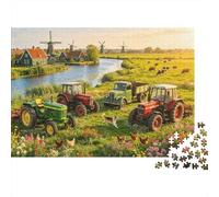 Netherlands Farm Tractors Adult Jigsaws 1000Pc Recyclable Material Dutch Windmill Jigsaw Puzzles Accesorio para Hora de Juego Familiar Family and Friends Birthdays 70x50cm/1000pcs
