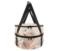 NETILGEN Cacerola aislada de dos pisos para alimentos fríos o calientes, soporte redondo para lasaña, para fiestas y picnics, Flor vintage