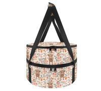 NETILGEN Cacerola aislada de dos pisos para alimentos fríos o calientes, soporte redondo para lasaña, para fiestas y picnics, Floral Highland Cow