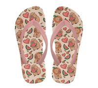 NETILGEN Chanclas para niña, suela antideslizante, de secado rápido, sandalias de playa con correa rosa, Sandías Capybara, 32 EU