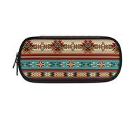 NETILGEN Estuche de gran capacidad para niños y niñas, estuche de almacenamiento de papelería, estuche para lápices, suministros escolares, Geométrico Navajo, Mochila escolar