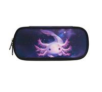 NETILGEN Estuche de papelería con compartimentos para niños, artículos de papelería, cosméticos, artículos de tocador, almacenamiento de bolígrafos para niñas, Galaxy Space Axolotl, Mochila escolar