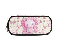 NETILGEN Estuche de papelería con compartimentos para niños, artículos de papelería, cosméticos, artículos de tocador, almacenamiento de bolígrafos para niñas, Salamandra Kawaii, Mochila escolar