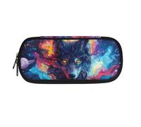 NETILGEN Estuche escolar para niños, organizador de artículos de papelería, soporte para bolígrafos, estuche para lápices, Graffiti Wolf, Mochila escolar