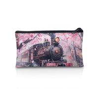 NETILGEN Estuche escolar para niños y niñas, monedero, suministros escolares grandes con cremallera, regalos de vuelta a la escuela, Tren rosa flor, Talla única, Mochila informal