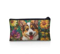 NETILGEN Estuche organizador de escritorio de gran capacidad para bolígrafos, cosméticos, equipaje de viaje, regalo para niños y niñas, Pintura al óleo Corgi, Talla única, Mochila informal