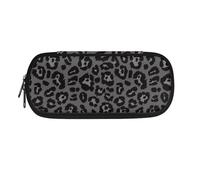 NETILGEN Estuche organizador de suministros escolares para niños, estuche con doble cremallera, bolsa de almacenamiento para lápices, Estampado de leopardo negro, Mochila escolar