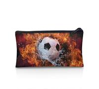 NETILGEN Estuche para lápices, estuche para bolígrafos, lápices, con cremallera, monedero, organizador de escritorio, regalo para niñas y niños, Agua de llama de fútbol, Talla única, Mochila informal