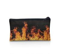 NETILGEN Estuche para lápices, organizador de artículos de papelería, suministros escolares, oficina, organizador de papelería, 21 x 11 cm, Negro llama, Talla única, Mochila informal