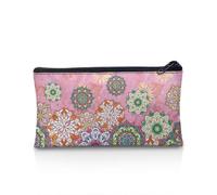 NETILGEN Estuche para lápices para niños y niñas, bolso escolar con cremallera, multifuncional, monedero para niños, Flor bohemia rosa, Talla única, Mochila informal