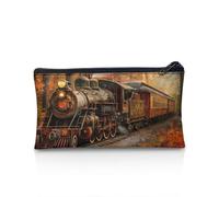 NETILGEN Estuche para lápices para niños y niñas, monedero grande de gran capacidad, organizador de escritorio de oficina, regalo de vuelta a la escuela, Tren vintage, Talla única, Mochila informal