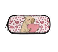 NETILGEN Estuche para lápices para niños y niñas, soporte para lápices de papelería de vuelta a la escuela con compartimentos, Capybara Love, Mochila escolar