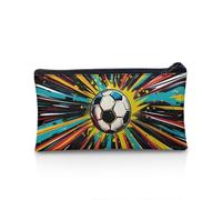 NETILGEN Estuche para lápices, rotuladores, organizador de papelería escolar, bonita bolsa de maquillaje, regalo para estudiantes de primay secundaria, Moda de fútbol, Talla única, Mochila informal