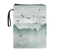 NETILGEN Funda de libro de montaña de acuarela para amantes de los libros, protector de libros para bolso de bolsillo, bolsa de almacenamiento para mujeres, hombres y niños