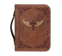 NETILGEN Funda para la Biblia para mujeres, hombres y niñas, de piel sintética, grande, para llevar libros, bolsa de iglesia, regalos cristianos, Cruz de la Paloma de la Paz, XL-20.3x28.5 cm