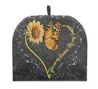 NETILGEN Funda para tetera, acogedora, aislada, para decoración del hogar, cocina, tetera, cubierta contra el polvo, calentador, hervidor de té, regalos para mujeres, esposa, mamá, girasol, amor,