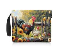 NETILGEN Funda protectora de libro con diseño de gallo y girasol para cuaderno de tapa blanda, diario bíblico, lavable, bolsa de libros, lector, libro de regalo, regalos de gusanos